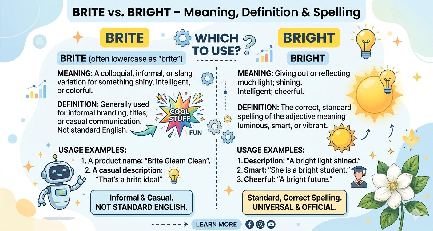Brite vs. Bright – Meaning, Definition & Spelling