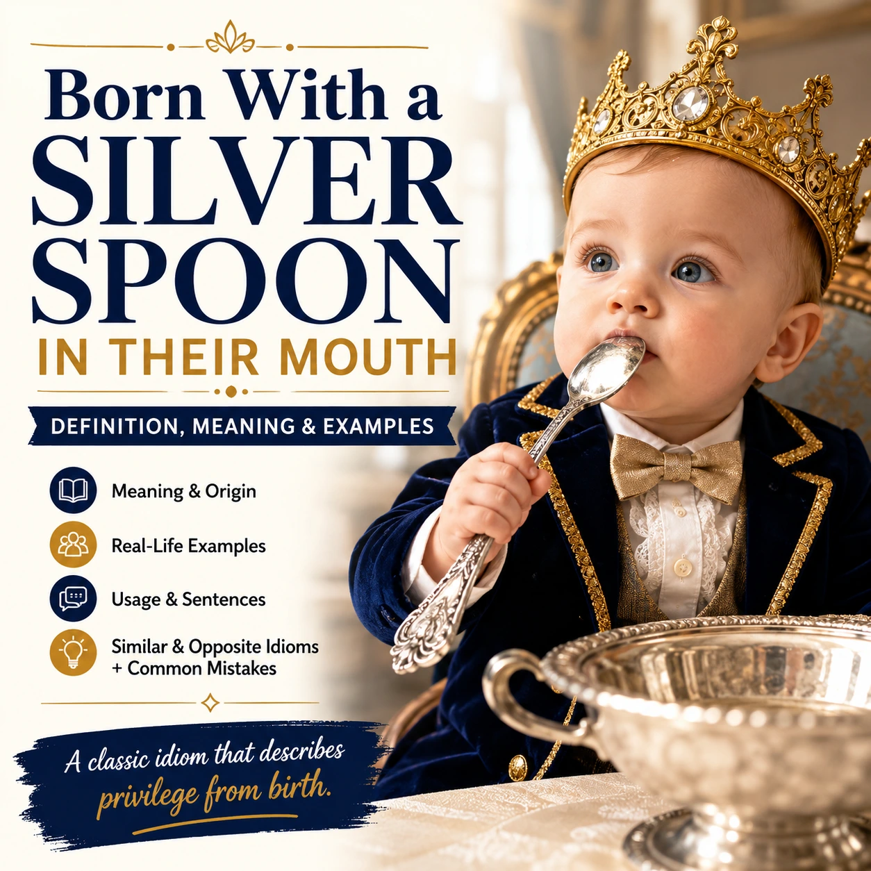 Born With a Silver Spoon in Their Mouth – Definition, Meaning and Examples