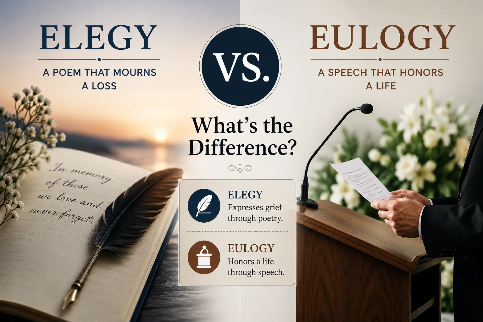 Elegy vs. Eulogy: What’s the Difference?