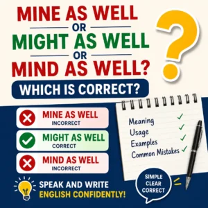 Mine as Well or Might as Well or Mind as Well? Which Is Correct? Learn the right phrase, meaning, usage, and mistakes!