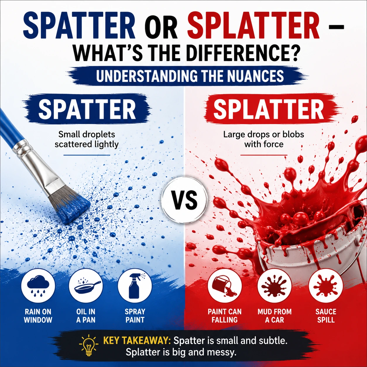 Spatter or Splatter – What’s the Difference? Understanding the Nuances