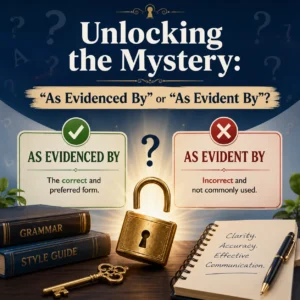 Unlocking the Mystery: “As Evidenced By” or “As Evident By”?