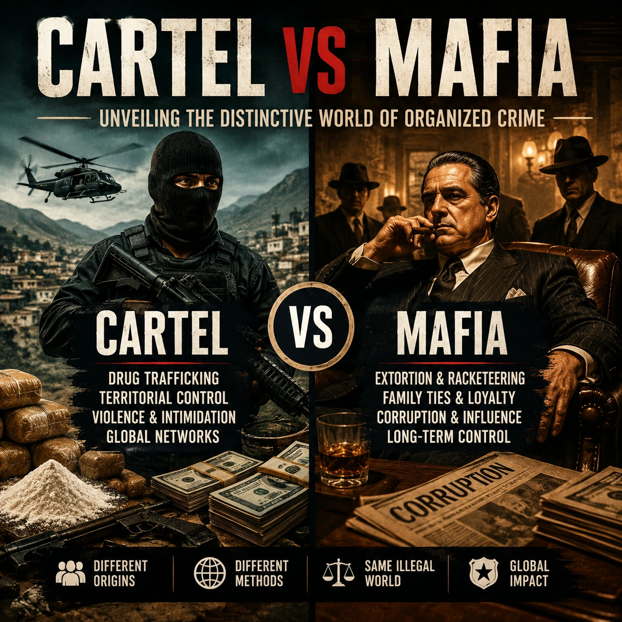 ‘Cartel’ vs ‘Mafia’: Unveiling the Distinctive World of Organized Crime