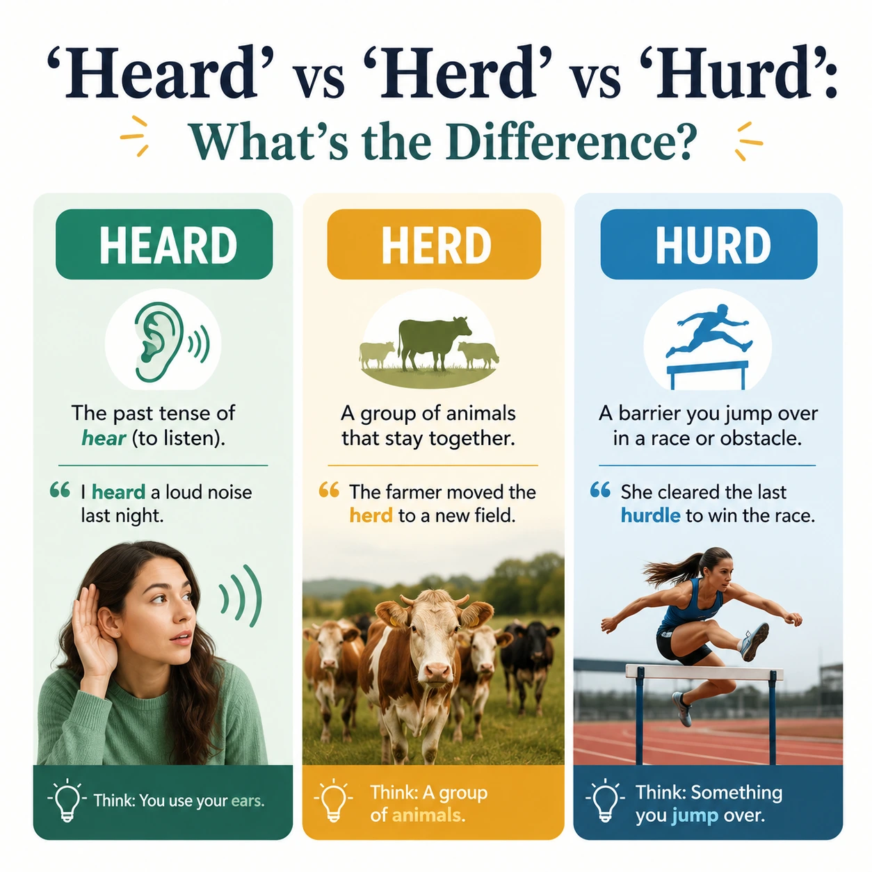 ‘Heard’ vs ‘Herd’ vs ‘Hurd’: What’s the Difference?
