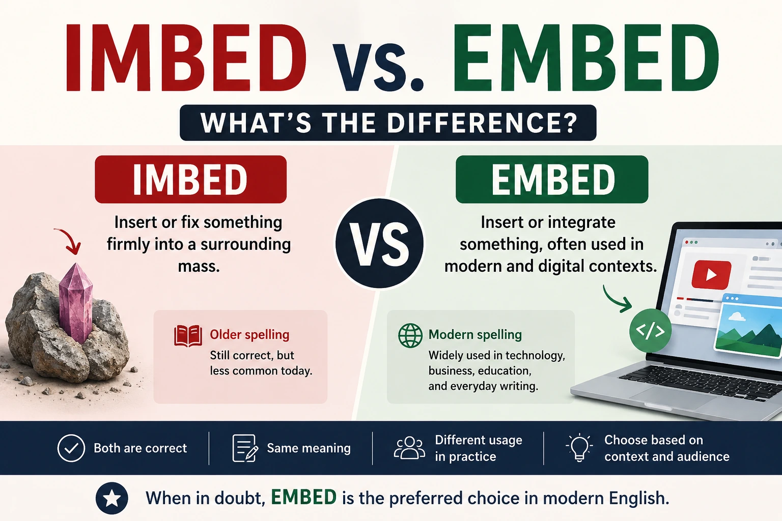 Imbed vs. Embed – What’s the Difference?