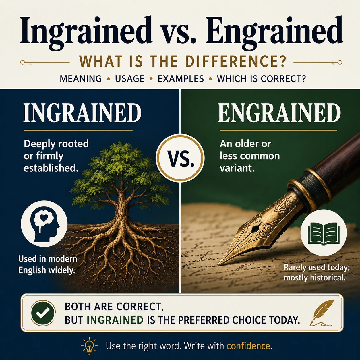 Ingrained or Engrained – What Is the Difference?