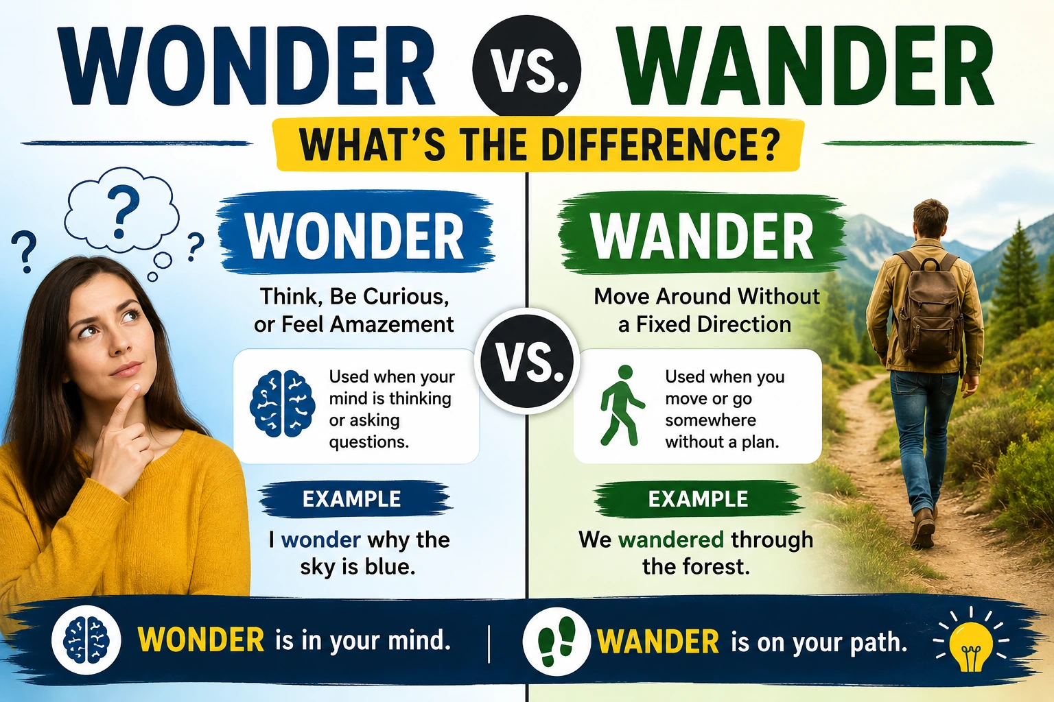 Wonder vs. Wander – What’s the Difference?