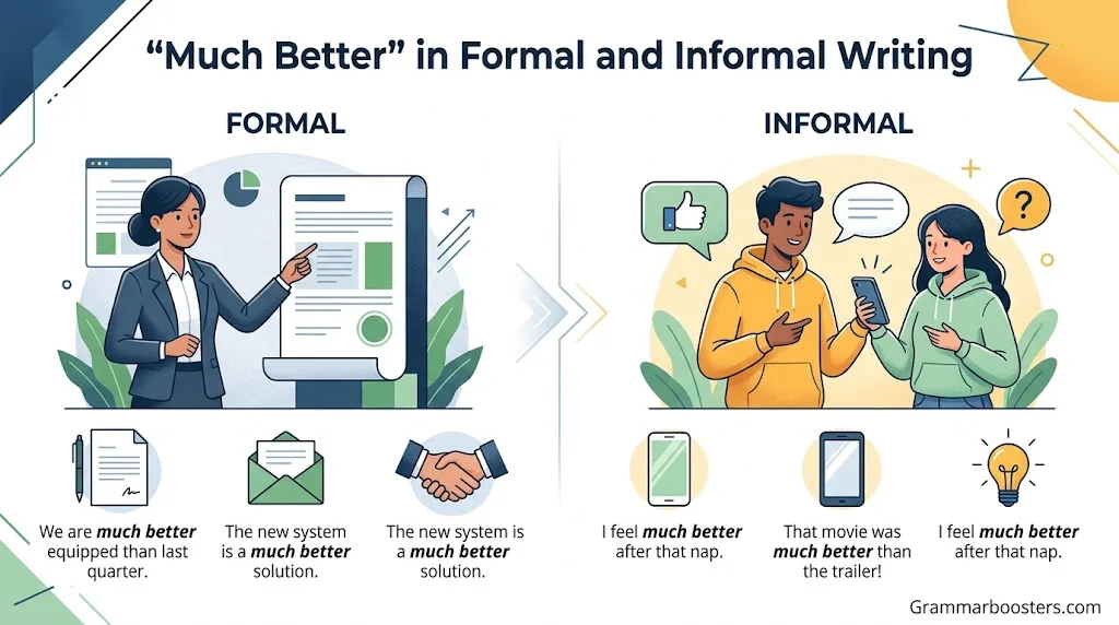 “Much Better” in Formal and Informal Writing
