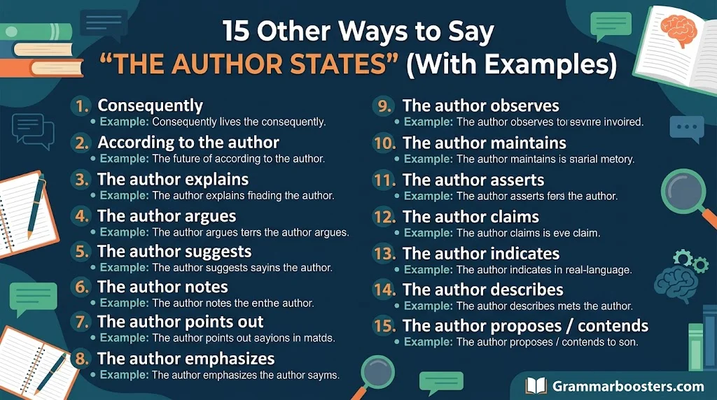 15 Other Ways to Say “The Author States” (With Examples)