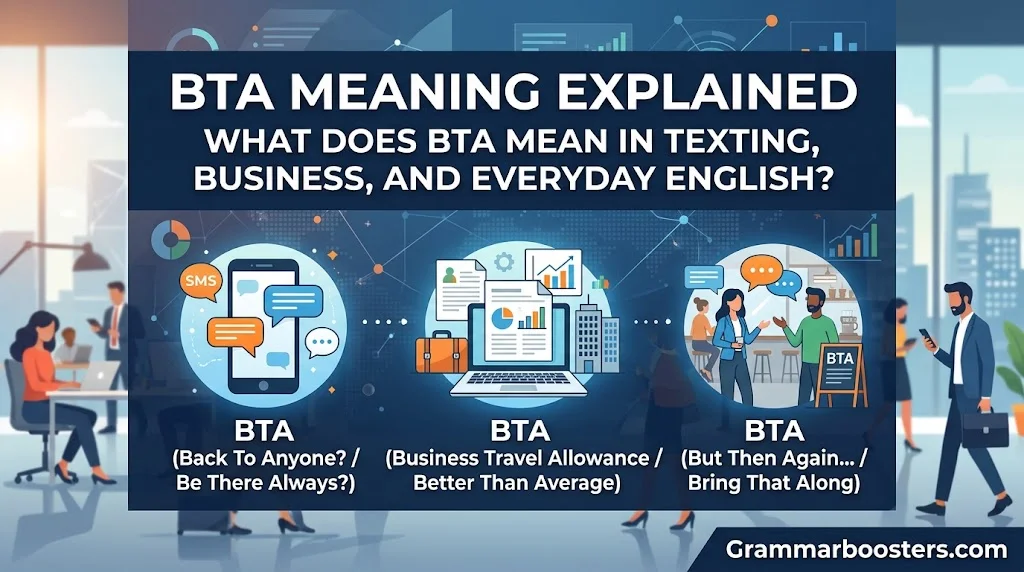 BTA Meaning Explained: What Does BTA Mean in Texting, Business, and Everyday English?